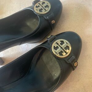 Tory Burch Black Leather Platform Heels